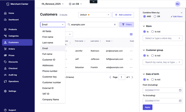 12 customer search